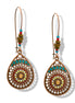 Boho Teardrop Dangle Earrings – Antique Gold with Beaded Accents 2.7"#HNE91033(GB10)