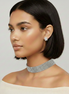 Six-Row Rhinestone Crystal Choker Necklace Gold ✨ or Silver 🤍# HNN91025-ASST
