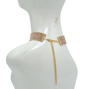 Eight-Row Rhinestone Crystal Choker Necklace Gold ✨ or Silver 🤍# HNN91026-ASST