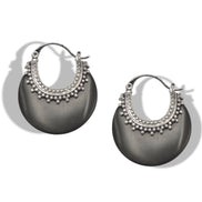 Bohemian Faux-Turquoise Crescent Hoops – 1.5