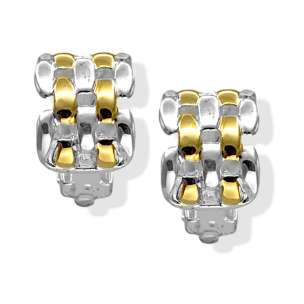 Silver and gold  Polished Wide Panther Earrings# ER15040318-R03 - ASSORTED (JH7)