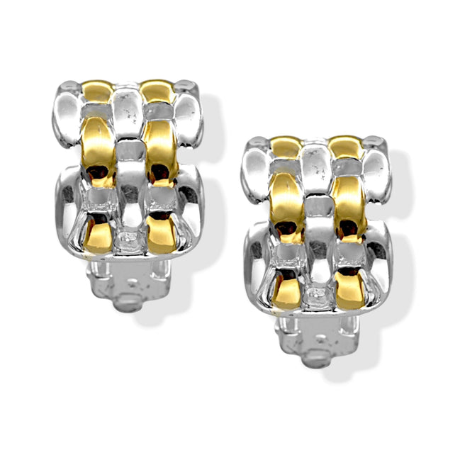 Silver and gold  Polished Wide Panther Earrings# ER15040318-R03 - ASSORTED (JH7)