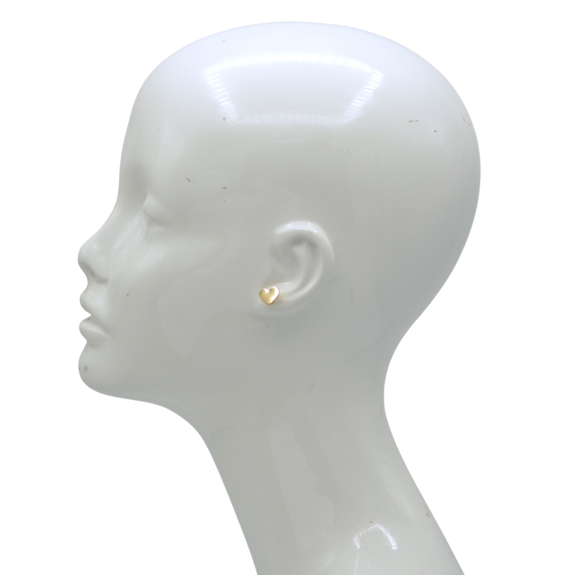 Solid Gold tone Heart Stud Earrings 0.5