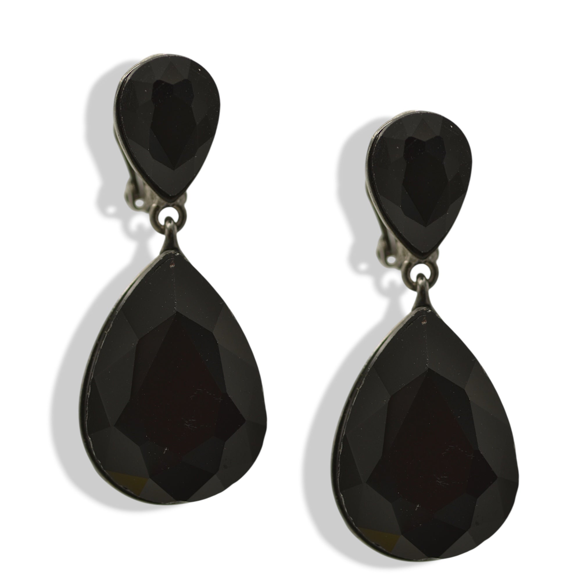Faceted Crystal Teardrop Dangle Earrings #HNE91058-ASSORTED