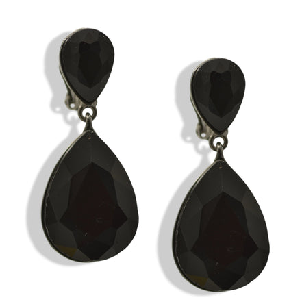 Faceted Crystal Teardrop Dangle Earrings #HNE91058-ASSORTED
