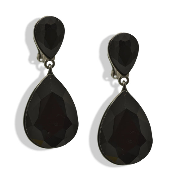 Faceted Crystal Teardrop Dangle Earrings #HNE91058-ASSORTED