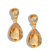 Faceted Crystal Teardrop Dangle Earrings #HNE91058-ASSORTED