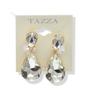 Faceted Crystal Teardrop Dangle Earrings #HNE91058-ASSORTED