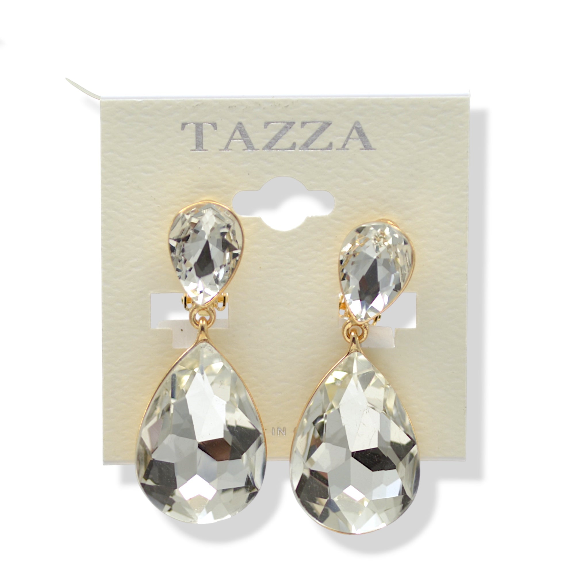 Faceted Crystal Teardrop Dangle Earrings #HNE91058-ASSORTED