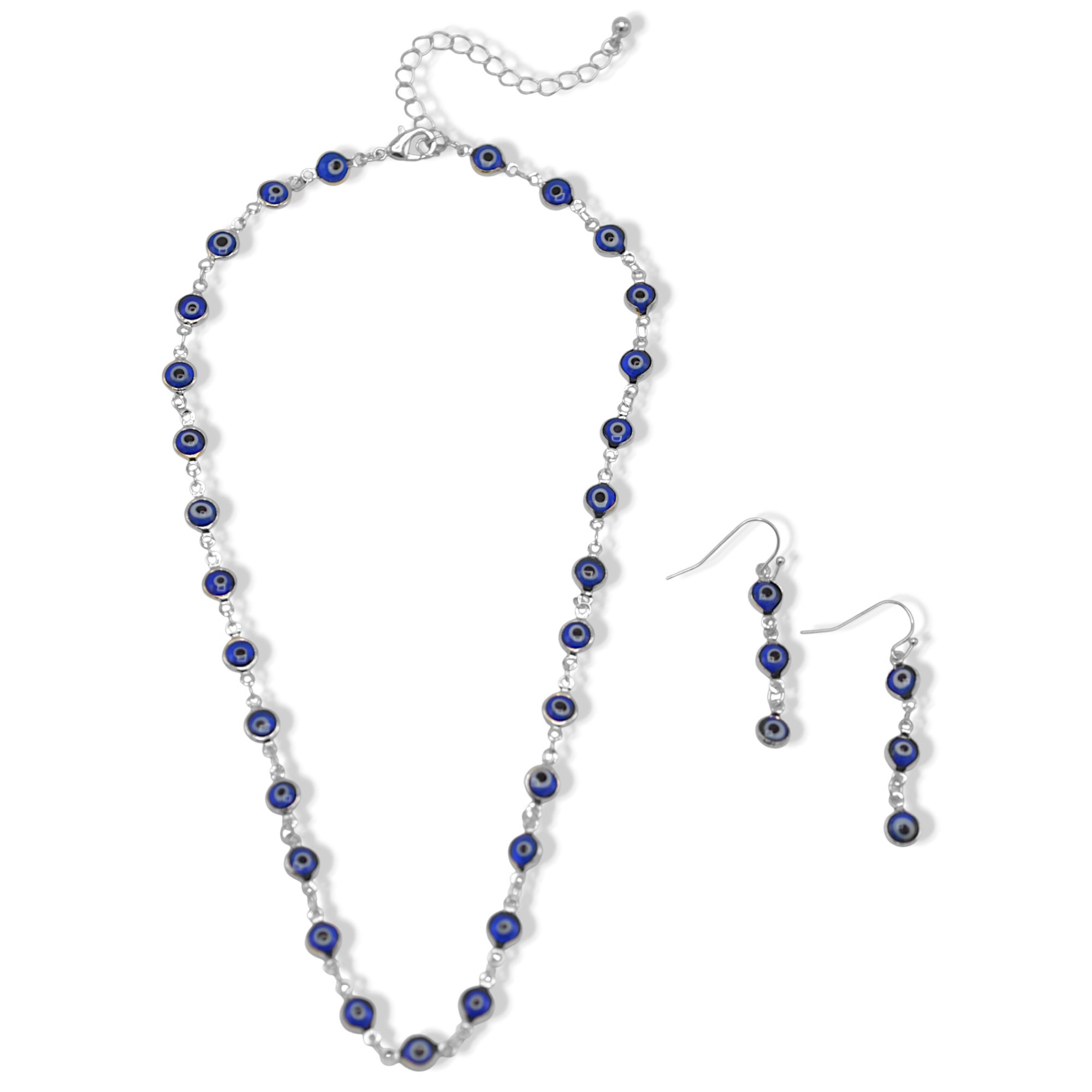 Evil Eye Protection Necklace & Earrings Set – 16