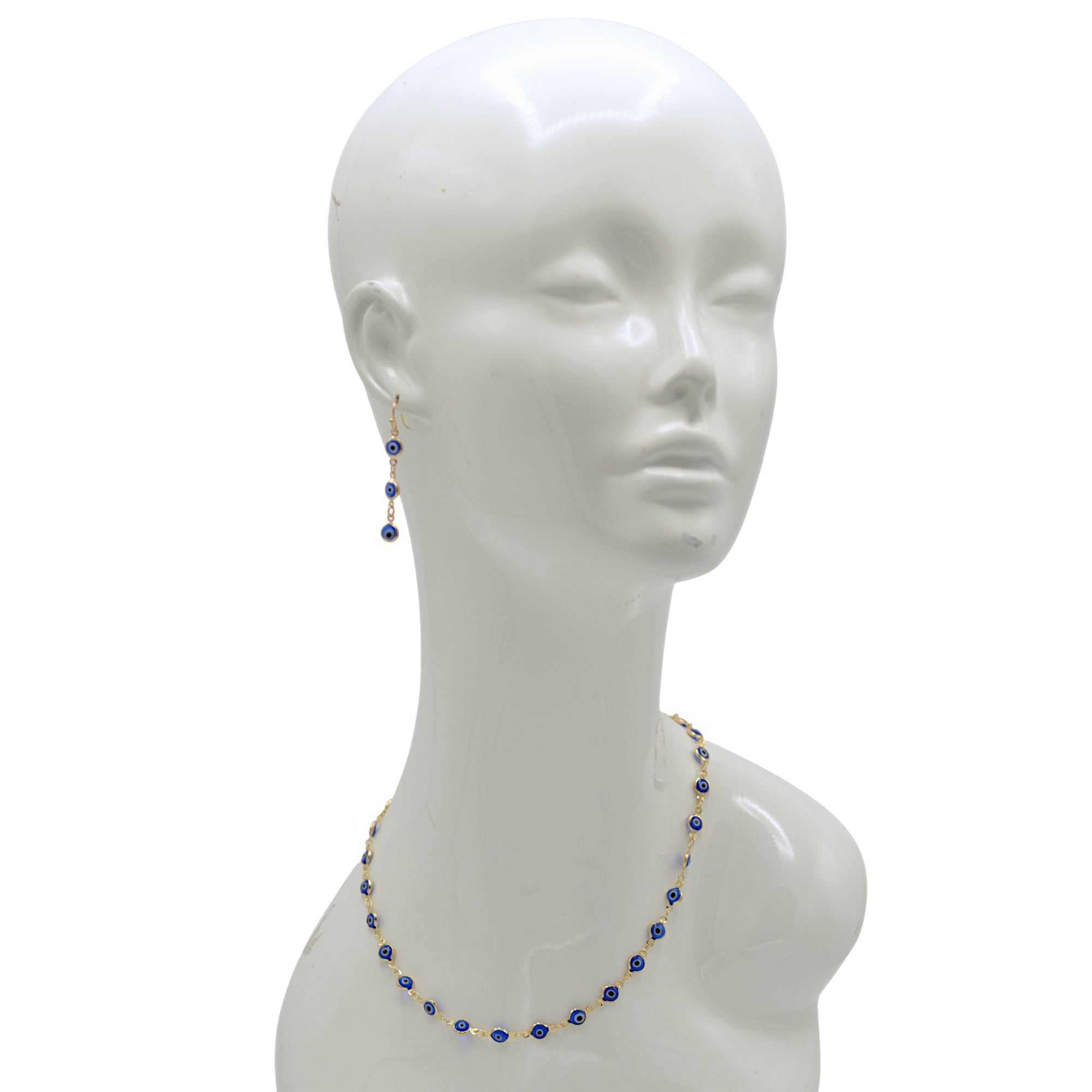 Evil Eye Protection Necklace & Earrings Set – 16