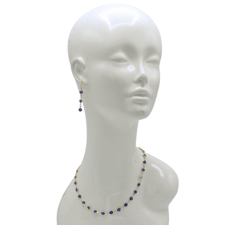 Evil Eye Protection Necklace & Earrings Set – 16" Necklace with 1.8" Earrings#HNN+E91062 - ASSORTED
