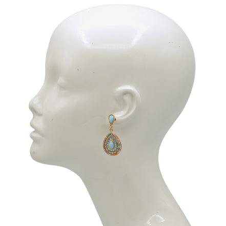 Bohemian Teardrop Dangle Earrings 1.9" #HNE91030-1GNM(HE5)