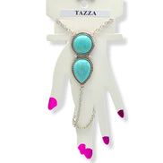 Turquoise Stone Hand Chain Bracelet #HNB+R91064(UD3)
