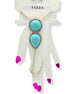 Turquoise Stone Hand Chain Bracelet #HNB+R91064(UD3)