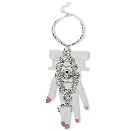 Rhinestone Crystal Draped Hand Chain Slave Bracelet#HNB+R91065(UD5)