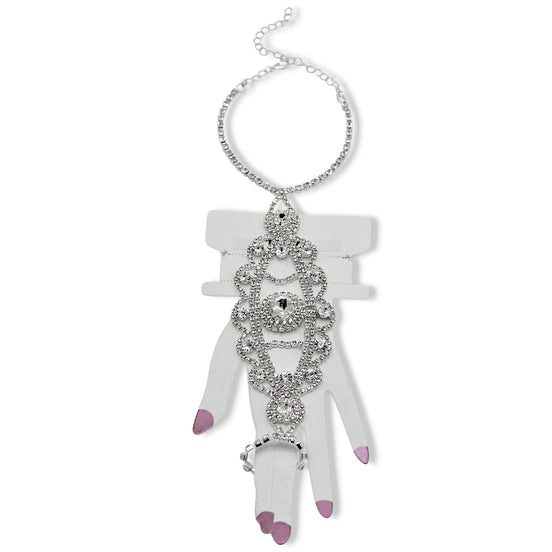 Rhinestone Crystal Draped Hand Chain Slave Bracelet#HNB+R91065(UD5)