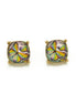 GOLD AND MULTI BUTTERFLY SQUARE STUD EARRINGS #HNE90740MUL(GD18)