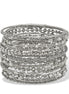 Silver and crystal 14-Piece Bangle Bracelet Set – Classic Stacked Bangles For Women#VB16272_S-CRY(DC6BACK-SRK))