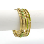 GOLD OLIVE 8 PCS BANGLE SET#B0219_GLD_OLIVE(OB18)