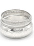 SILVER HAMMERED 5 PCS BANGLE SET#RB75012_SILVER(UH8)