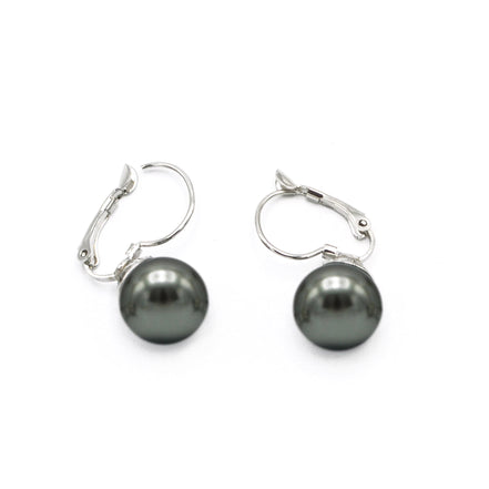 SILVER HEMATITE EARRINGS #BE8809-12_S-HEM (SG13)