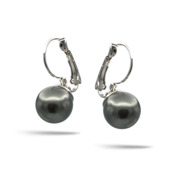 SILVER HEMATITE EARRINGS #BE8809-12_S-HEM (SG13)
