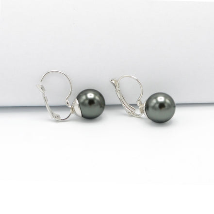SILVER HEMATITE EARRINGS #BE8809-12_S-HEM (SG13)