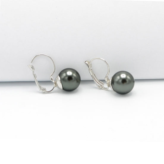 SILVER HEMATITE EARRINGS #BE8809-12_S-HEM (SG13)