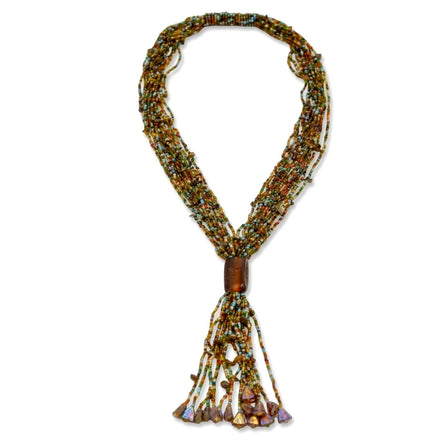 40" Multi-strand Beaded Tassel Necklace #N3101-MULTI-2