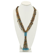 Multicolor multi layered Seed beads tassel long Necklace #N3101-Multi (PA7)