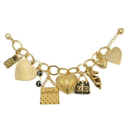 GOLD GIRL'S DAY OUT CHARM BRACELET  #HNB75875_GLD-BLK (HD12)