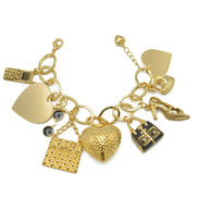 GOLD GIRL'S DAY OUT CHARM BRACELET  #HNB75875_GLD-BLK (HD12)