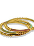 Gold & Multicolor Textured Bangle Set – 2.6" Diameter (Set of 3) #BNG-11963_G-OLV
