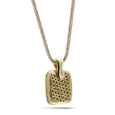Artisan Two-Tone Pavé Crystal Bolo Necklace 18"📿#12504EH-GD(FC15)
