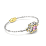 TWO-TONE ROSE CRYSTAL CLASSIC CABLE BRACELET#93012BR-ROSE(FB7)