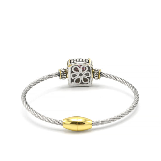 TWO-TONE ROSE CRYSTAL CLASSIC CABLE BRACELET#93012BR-ROSE(FB7)