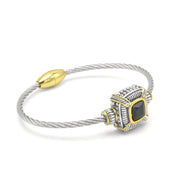 TWO-TONE BLACK CRYSTAL CLASSIC CABLE BRACELET # 93012BR-JET(FF16/FB6)