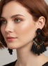 🖤 Black Beaded Diamond Tassel Earrings– 3"#GFE6028 (Mod)