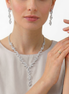 Silver Crystal Vine Statement Necklace & 1.7" Drop Earrings Set – Elegant Rhinestone Evening Jewelry#ADX6812008 (SHE4)