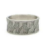 OXIDIZED SILVER PLATED HINGED BRACELET #FW-B7887S