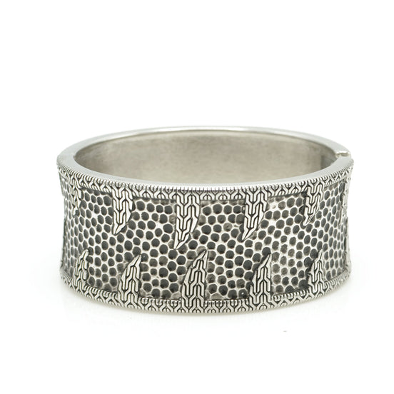 OXIDIZED SILVER PLATED HINGED BRACELET #FW-B7887S