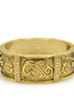 GOLD OXIDIZED PALTED FLOWER DESIGN AND WHITE RHINESTONES CRYSTAL HINGED BRACELET #FW-B8407G
