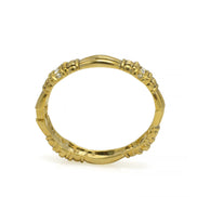 GOLD  PALTED METAL AND WHITE RHINESTONES CRYSTAL HINGED BRACELET #FW-B9029G