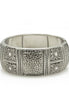OXIDIZED SILVER PLATED AND SMALL CRYSTAL STONE HINGED BRACELET#FW-B9037S