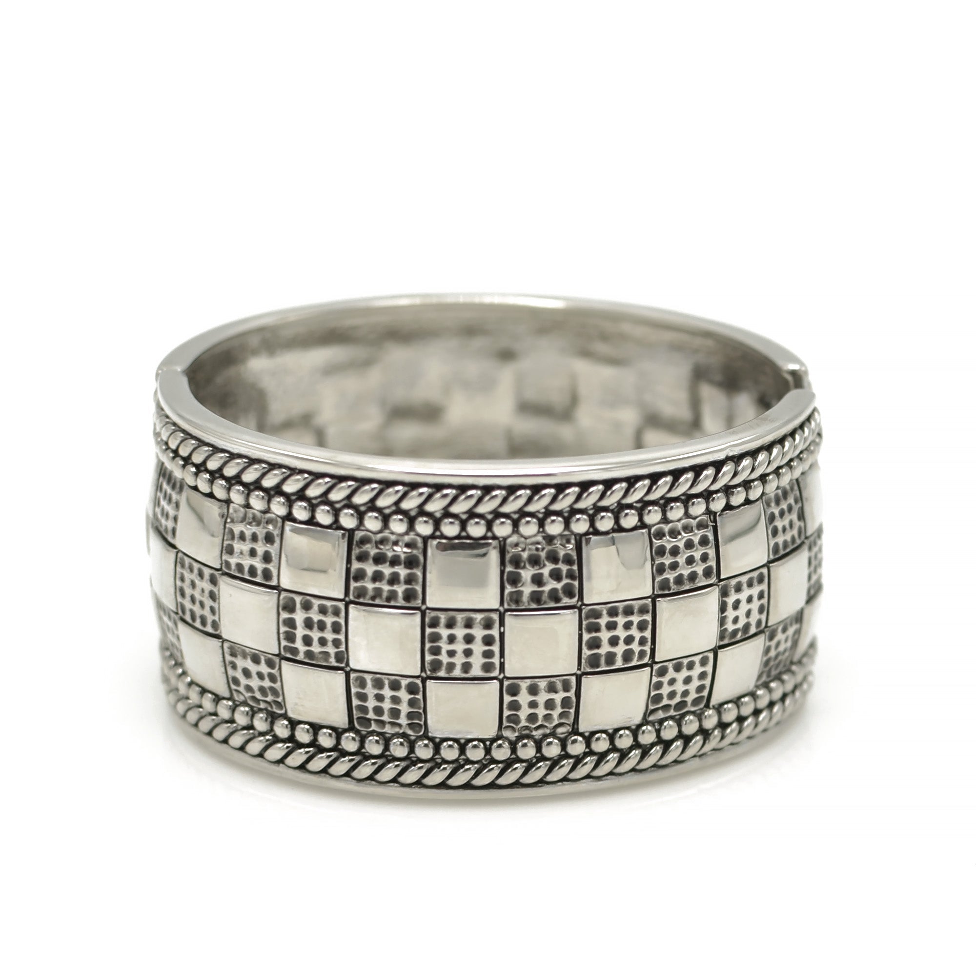 OXIDIZED SILVER PLATED SQUARE CUBE BRACELET# FW-B9040S