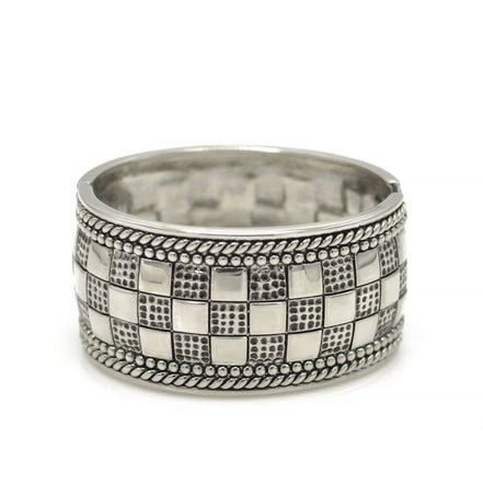 OXIDIZED SILVER PLATED SQUARE CUBE BRACELET# FW-B9040S