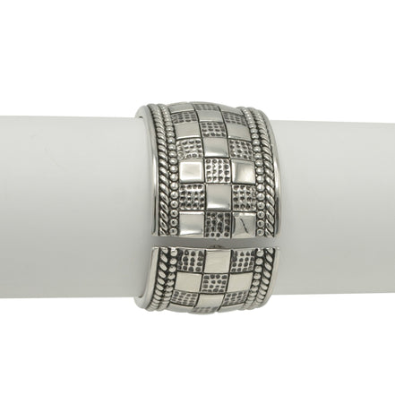 OXIDIZED SILVER PLATED SQUARE CUBE BRACELET# FW-B9040S