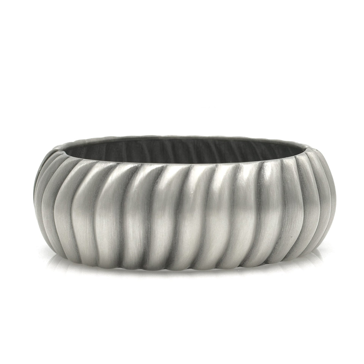 Silver Oxidized Wave  Hinged Bracelet #FW-B9075S