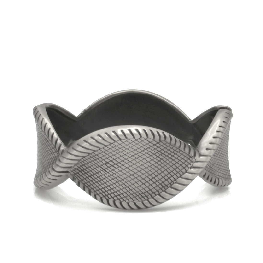 GOLD OXIDIZED TWISTED NET DESIGN HINGED BRACELET #FW-B9060S